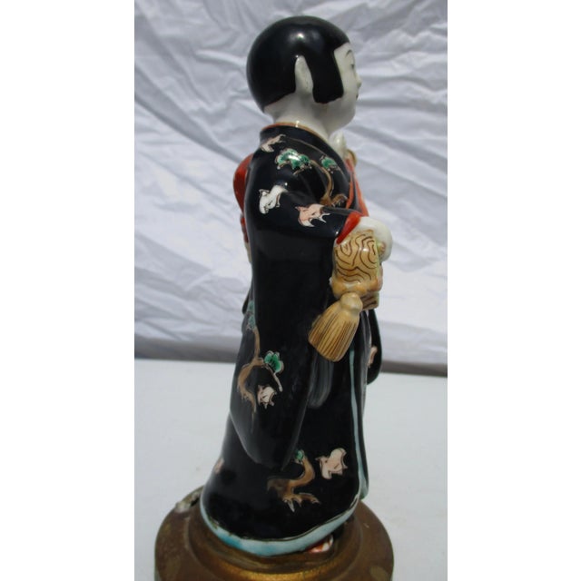 Japanese 1900s Japanese Kutani Porcelain Musician For Sale - Image 3 of 8