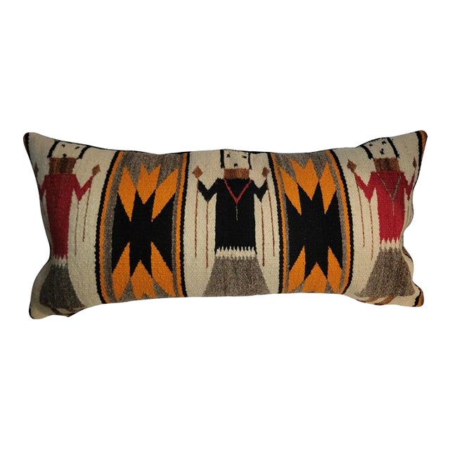 Yei Dancers Weaving Bolster Pillow For Sale