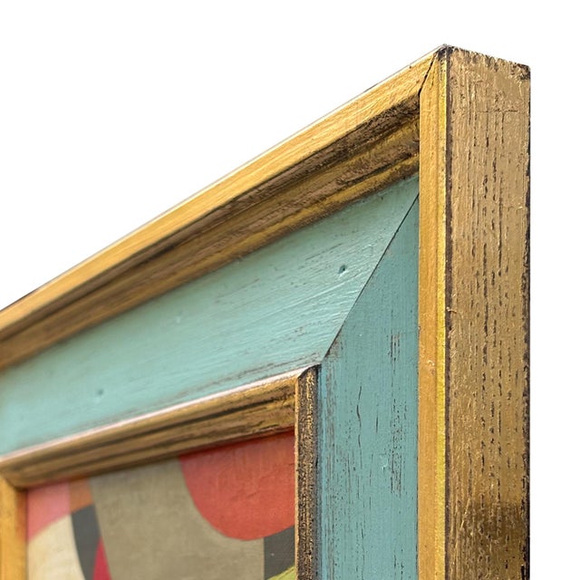 Contemporary Abstract Oil Painting in Vintage Blue Painted Frame by Suzanne Nicoll For Sale In New York - Image 6 of 6
