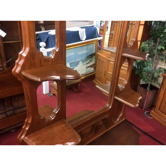 Late 18th Century Victorian Furniture Antique Large Shelf Walnut Furniture Large Tall Antique Mirror Etagere Étagère For Sale - Image 5 of 13