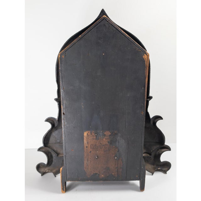 19th Century American Victorian Gothic Revival Iron Faced Mantle Clock For Sale - Image 13 of 17