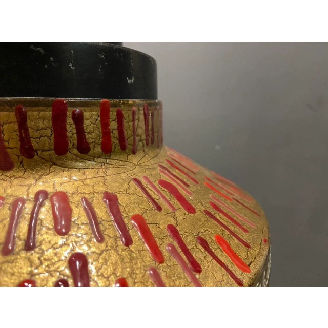 Metal Mid-Century Gilded Light Pendant from Esperia For Sale - Image 7 of 8