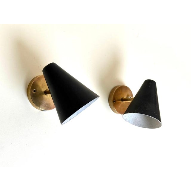 Scandinavian Modern Wall Lamps with Adjustable Cone Shades, 1960s, Set of 2 For Sale - Image 12 of 18