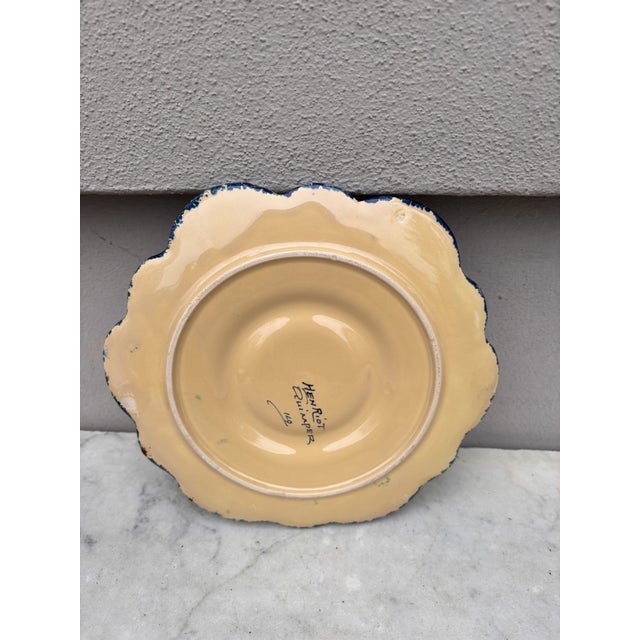 Henriot Quimper French Faience Oyster Plate Henriot Quimper, Circa 1930 For Sale - Image 4 of 4
