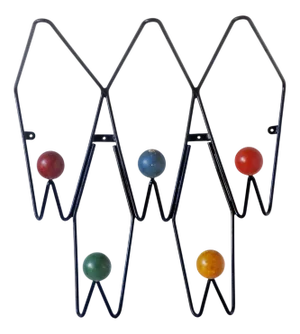 Mid-Century Modern Wall Coat Rack by Roger Feraud for Dupré-Hauser, France, 1950s