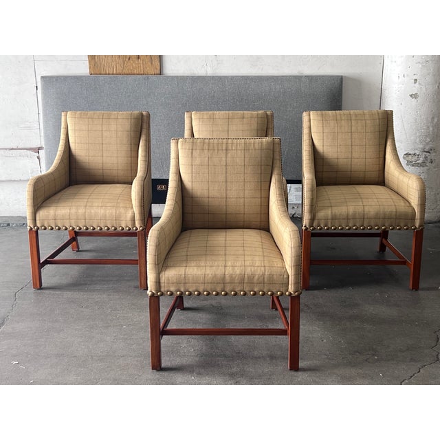 Ralph Lauren Cape Lodge Windowpane Print Dining Room Chairs, Set of