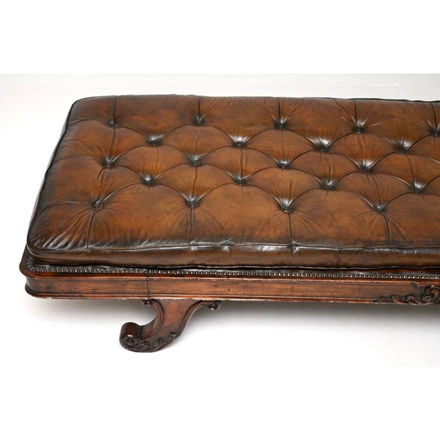 Wood Antique Regency Leather Chaise Lounge, 1810 For Sale - Image 7 of 11