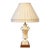 Vintage Floral Porcelain Urn Table Lamp With Sculptural Scroll Handles For Sale