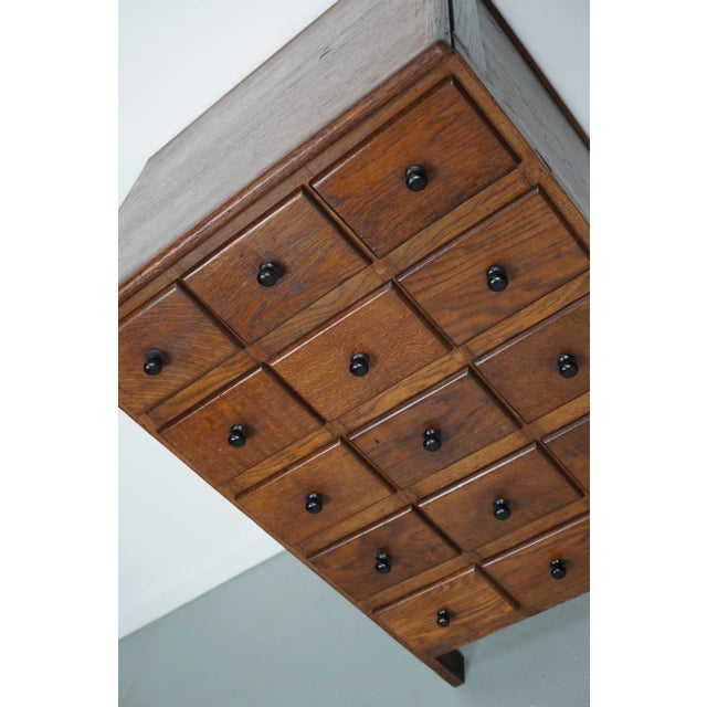 Industrial Dutch Oak Apothecary Cabinet, 1930s For Sale - Image 3 of 13