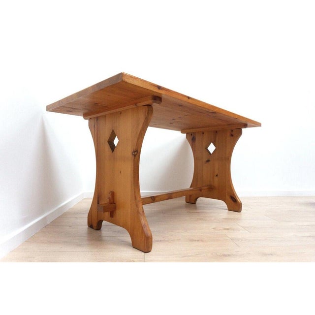 Mid-Century Modern Mid-Century Swedish Dining Table and Stools in Pine, 1960, Set of 6 For Sale - Image 3 of 18