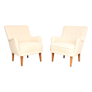 Vintage Swedish Lounge Chairs, 1950s, Set of 2 For Sale