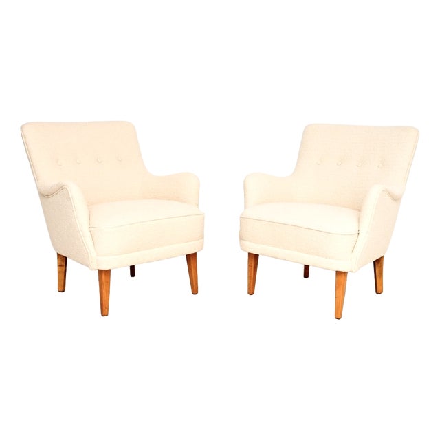 Vintage Swedish Lounge Chairs, 1950s, Set of 2 For Sale