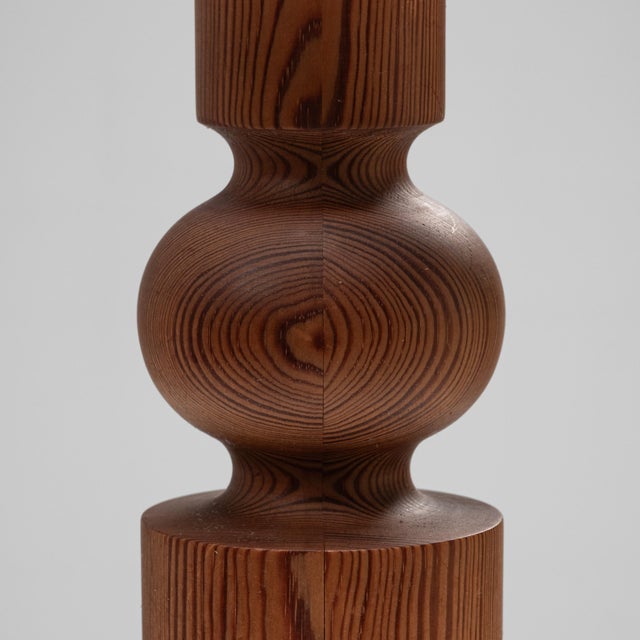 Beige Large Pine Table Lamp by Uno & Östen Kristiansson for Luxus, Sweden, 1970s For Sale - Image 8 of 12