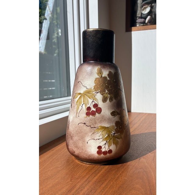 Japonisme Antique Alfred Stellmacher Turn-Teplitz Austrian Art Nouveau Japonisme Floral Gilt Art Pottery Vase, Circa 1880-1894 For Sale - Image 3 of 10