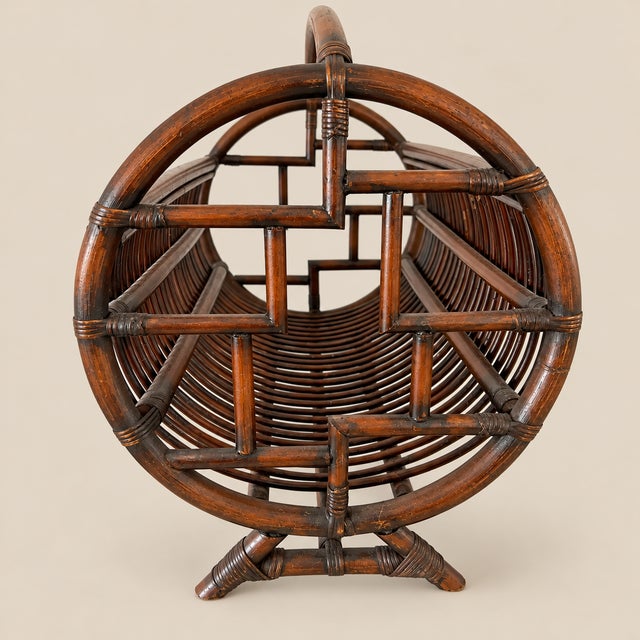 Vintage Bentwood Brighton Pavilion Chinese Chippendale Bamboo Storage Catch-All For Sale In Naples, FL - Image 6 of 9