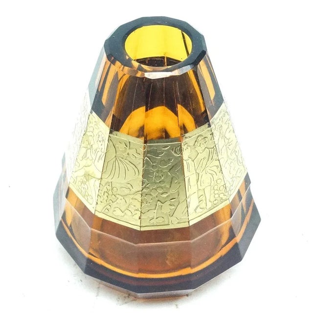 Art Deco Czechoslovakian Vase from Moser, 1950s, in Very Good conditions. Designed 1950 to 1959 This piece has an...