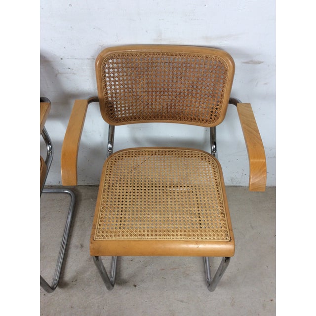 Set of 3 Mid Century Modern Cesca Chairs by Marcel Breuer For Sale In Philadelphia - Image 6 of 17