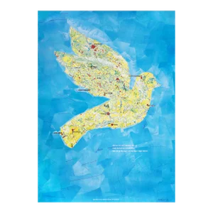 1993 Swedish Map Poster, Bird-Shaped EU/European Map (Swedish Text)
