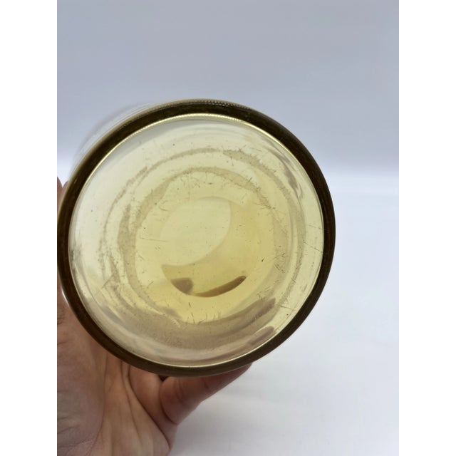 Antique Blown Flint Glass Canary Yellow Large Vase, England, Circa 1860’s For Sale - Image 4 of 10