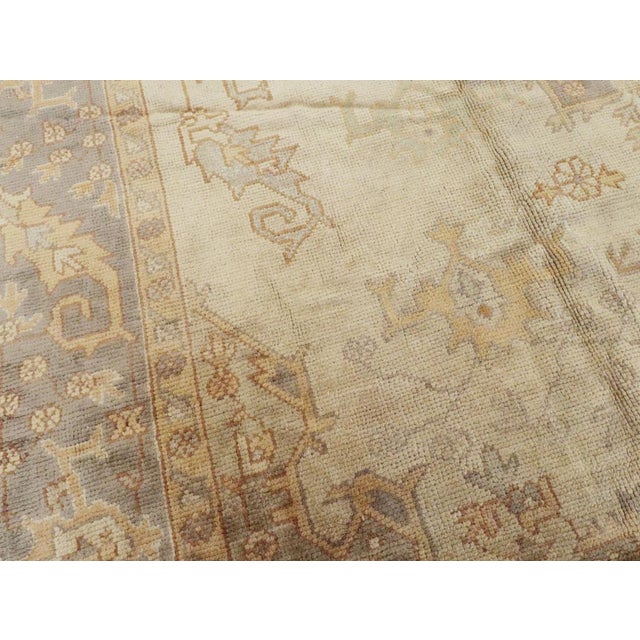 Rustic Galerie Shabab Collection Mid-20th Century Turkish Oushak Room Size Carpet For Sale - Image 3 of 7