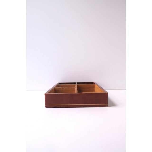 Italian Leather Jewelry Box Tray, Mid-20th Century For Sale - Image 10 of 12
