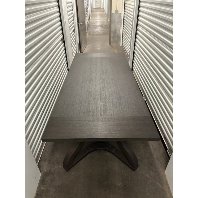 Attributed to Christian Liaigre Table Misaine This Table in Made of Wirebrushed and Grey Stained Solid Oak For Sale In Seattle - Image 6 of 12