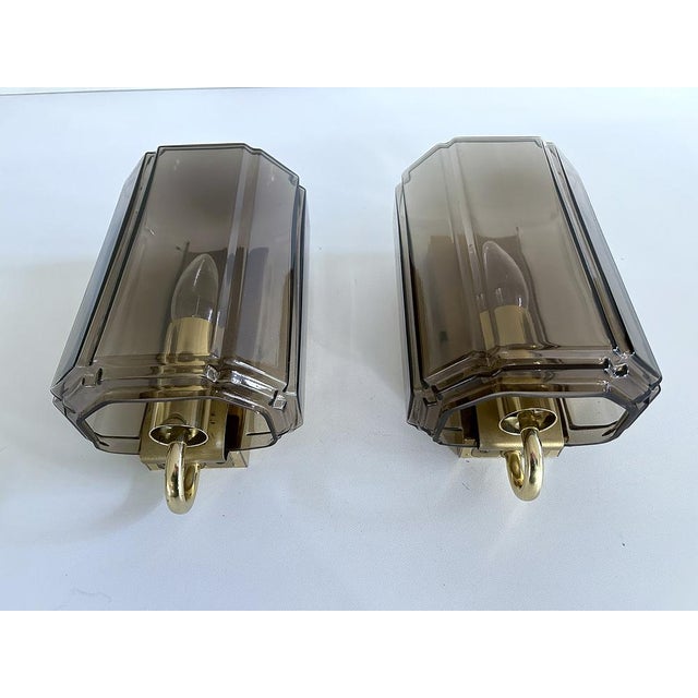 Vintage Glass Sconces from Glashütte Limburg, 1970s, Set of 2, Set of 2 For Sale - Image 6 of 17