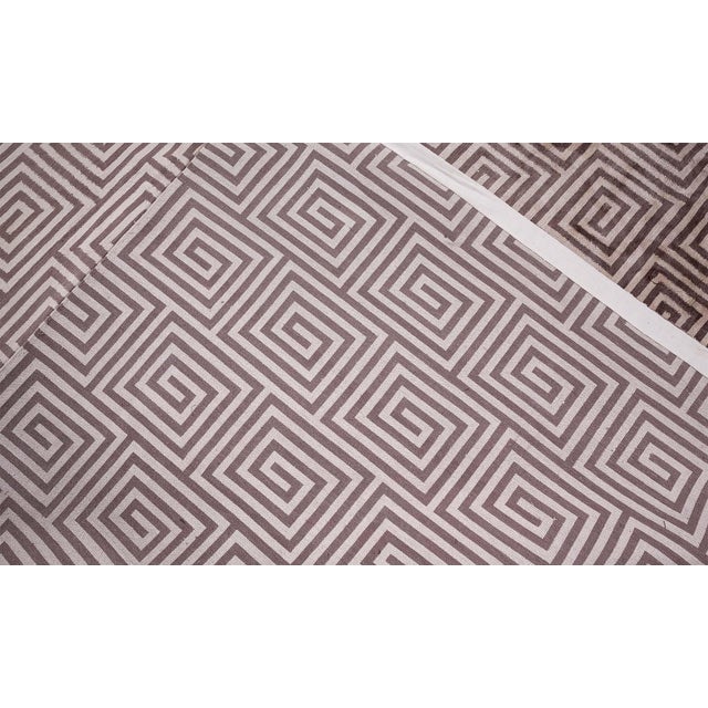 Mauve Modern Tibetan 'Prism' Art Deco Style Silk Rug by Doris Leslie Blau For Sale - Image 8 of 8