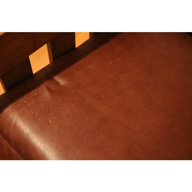 Early 21st Century Amish Made Mission Arts and Crafts Quartersawn Oak Morris Recliner and Ottoman For Sale - Image 10 of 13