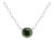 .925 Sterling Silver 1/5 Cttw Treated Green Diamond Solitaire Bezel 18" Pendant Necklace For Sale