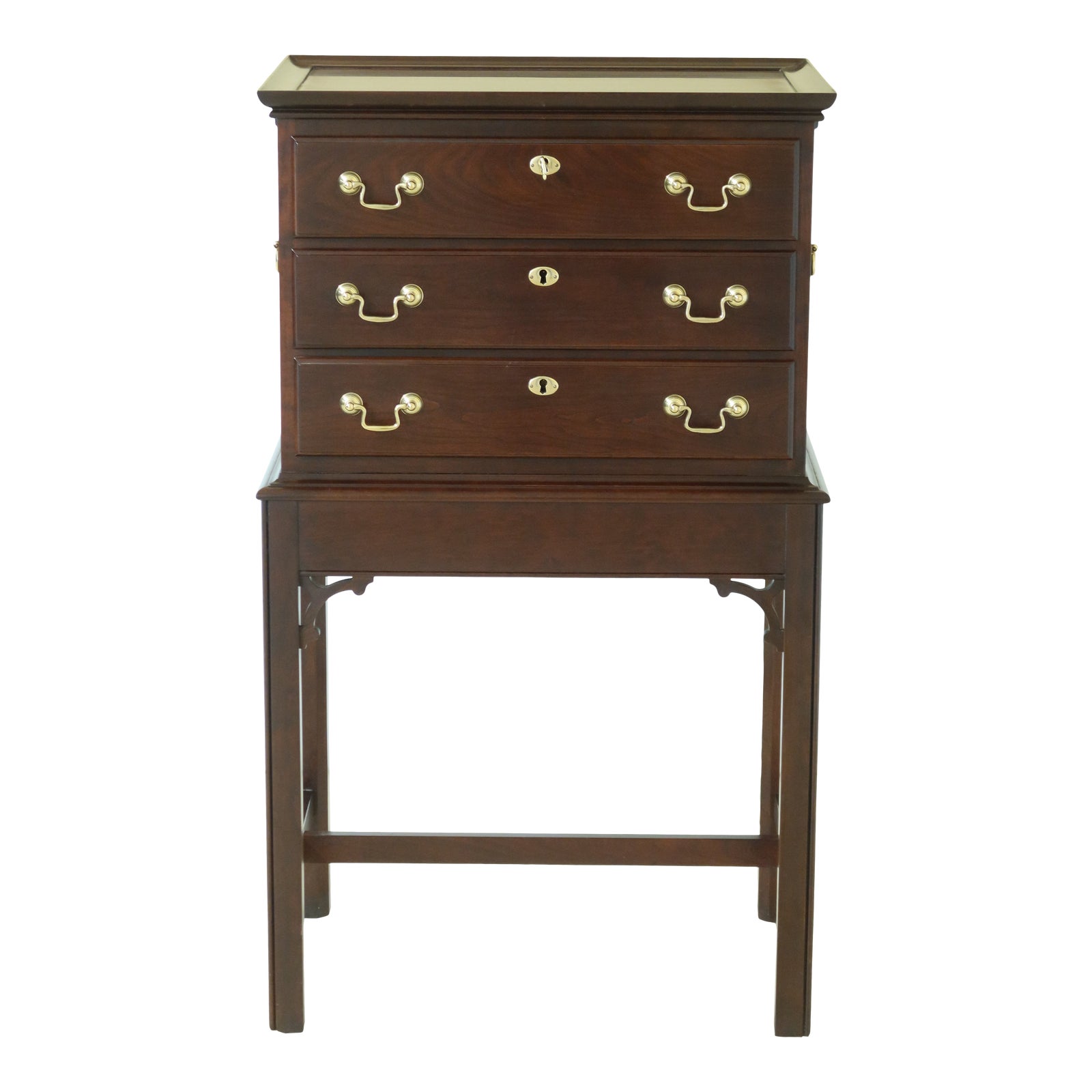 Statton Old Towne Cherry Chippendale Silver Chest Chairish