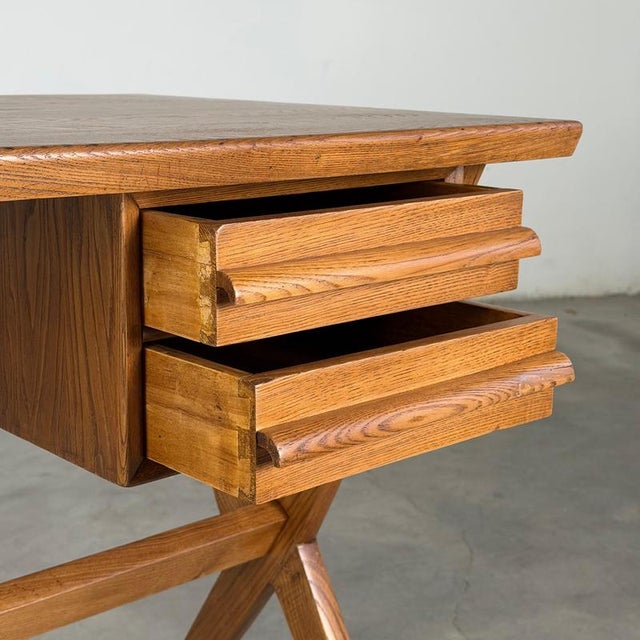 Vintage Writing Desk in Chestnut Wood by Italo Gamberini, Italy, 1940s For Sale - Image 12 of 18