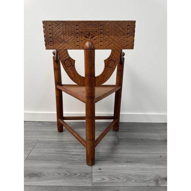 1930s Swedish Carved Oak Chair by Bernhardt Hoettger, 1930s For Sale - Image 5 of 8
