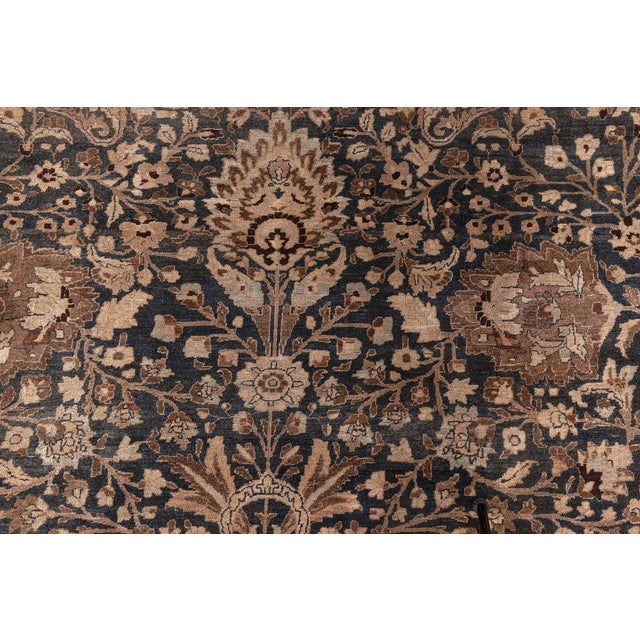 1900 - 1909 Antique Persian Khorassan Handmade Wool Rug For Sale - Image 5 of 10