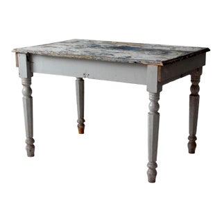 Antique Painted Farmhouse Work Table For Sale