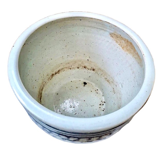 Late 19th Century 19th-Century Chinese Ming Style Blue and White Porcelain Jardinière For Sale - Image 5 of 7
