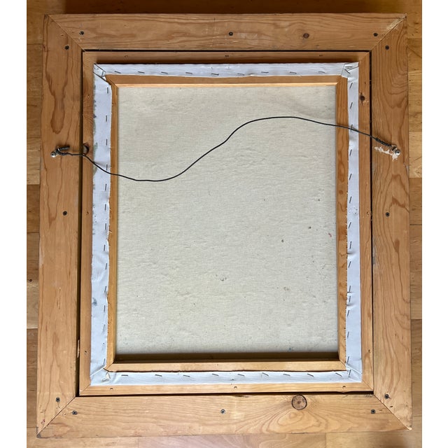 1980s Signed Oil Painting, Style of Monet's Water Lilies With Gold Ornate Frame For Sale - Image 18 of 18