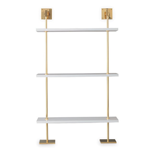 Port 68 Marais 3-Tier White & Gold Shelf 36" For Sale - Image 4 of 4