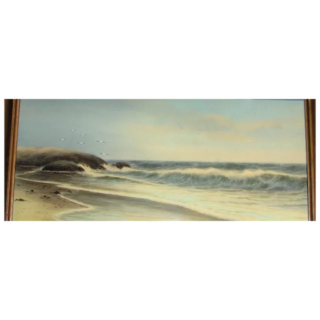 Paint Seascape Watercolor Painting by George Howell Gay Circa 1910 For Sale - Image 7 of 9