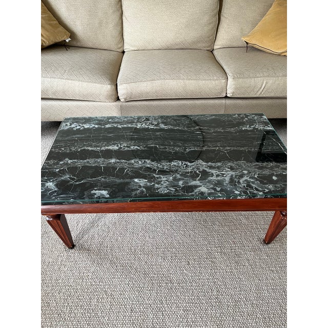 * Style: Mid-Century Modern * Item Type: Vintage / Antique * Materials: Marble, cherrywood frame Bring classic mid-century...