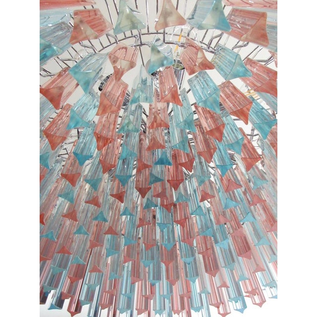 Large Triedri Murano Glass Prism Chandelier, 1990s For Sale - Image 6 of 18