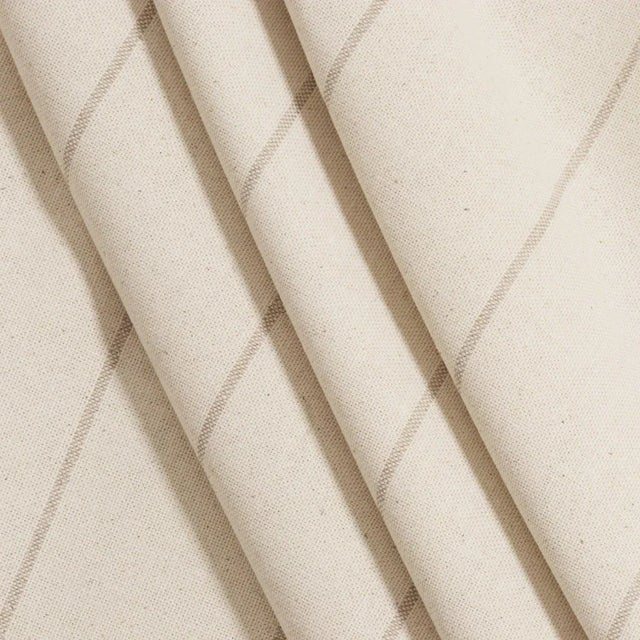 English Cadiz Stripe Natural Double Width Fabric - Sample For Sale - Image 3 of 4