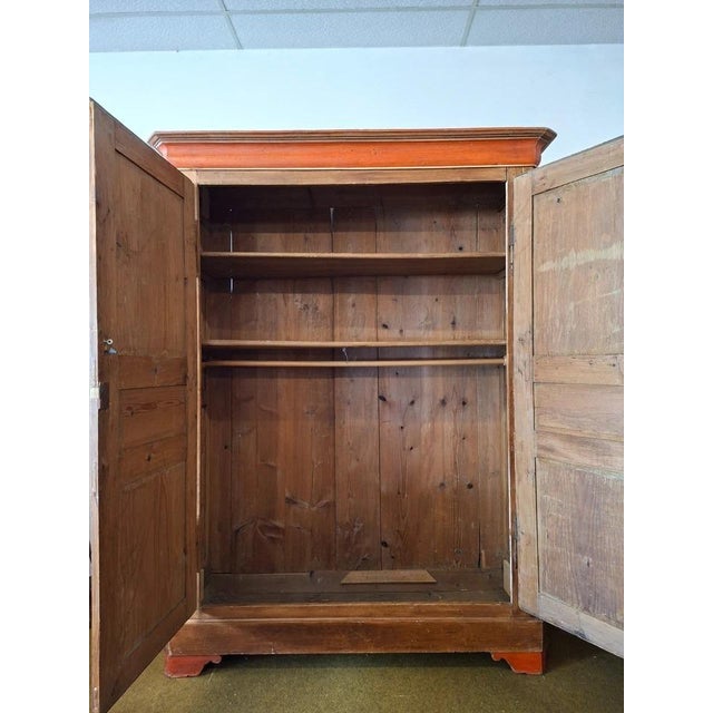 19th Century Folk Art Hand-Painted Cabinet with Floral Decoration For Sale - Image 5 of 10