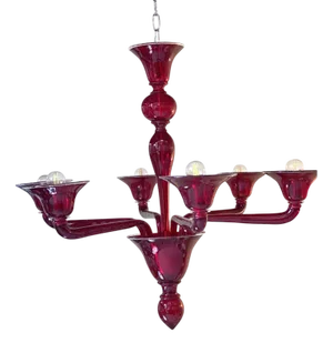 Translucent Red Murano Glass Chandelier by Simoeng