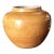 Late 20th Century Chinese Mustard Glazed Incised Slip Decoration Ceramic Vase Vessel For Sale