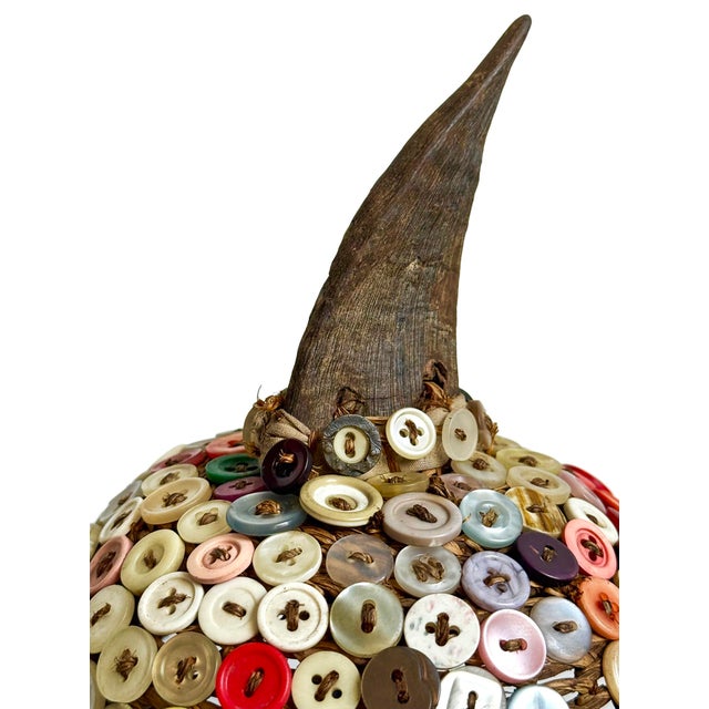 Vintage Original Elders African Lega Hat on Stand For Sale In Los Angeles - Image 6 of 7