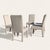 Set of Six 1980s Postmodern Sculptural Dining Chairs in Textured Cream Fabric For Sale - Image 16 of 18
