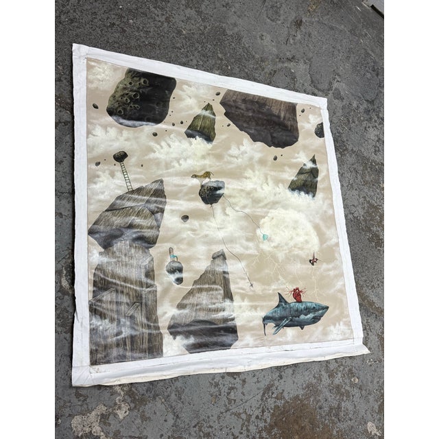 Surrealism Eduardo Talledos Corazon De Tiburon Surrealist Painting, Signed For Sale - Image 3 of 12