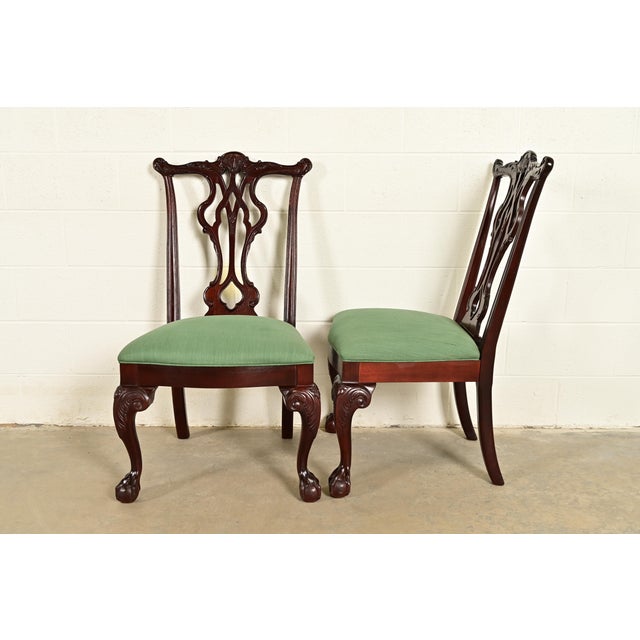 Thomasville Chippendale Carved Mahogany Dining Chairs, Set of Six For Sale In South Bend - Image 6 of 15