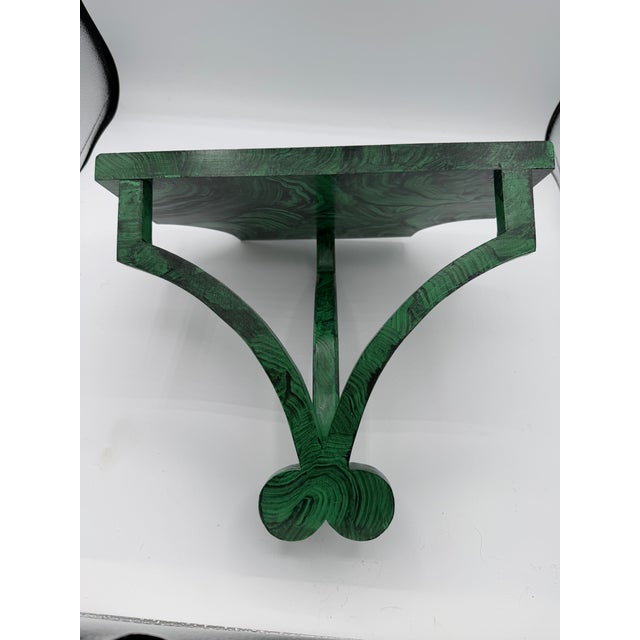 2000 - 2009 Scalloped Wall Brackenor Shelf Handmade in Malachite Green For Sale - Image 5 of 6